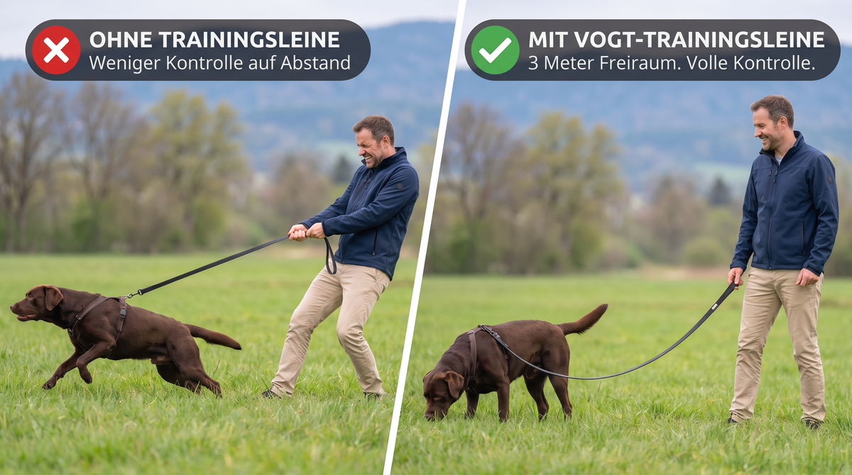Schwere Standardleine vs. VOGT-Trainingsleine