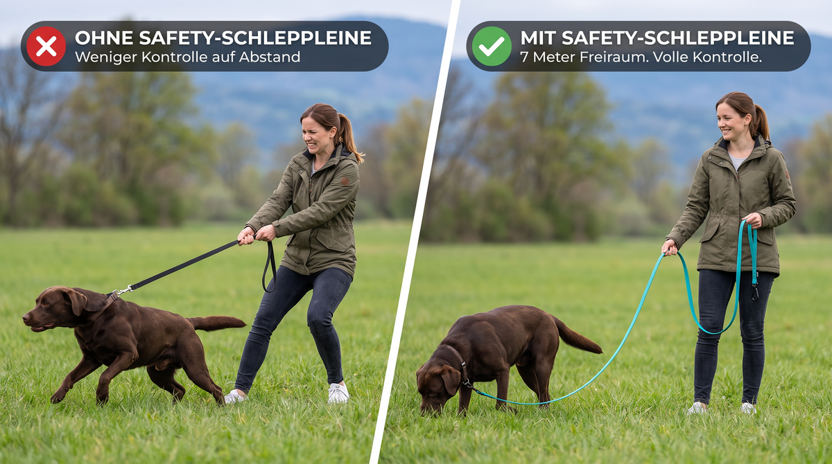 Stoff-Schleppleine vs. VOGT Safety-Schleppleine
